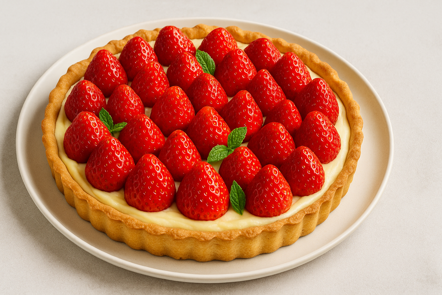 Crostata alla crema e fragole