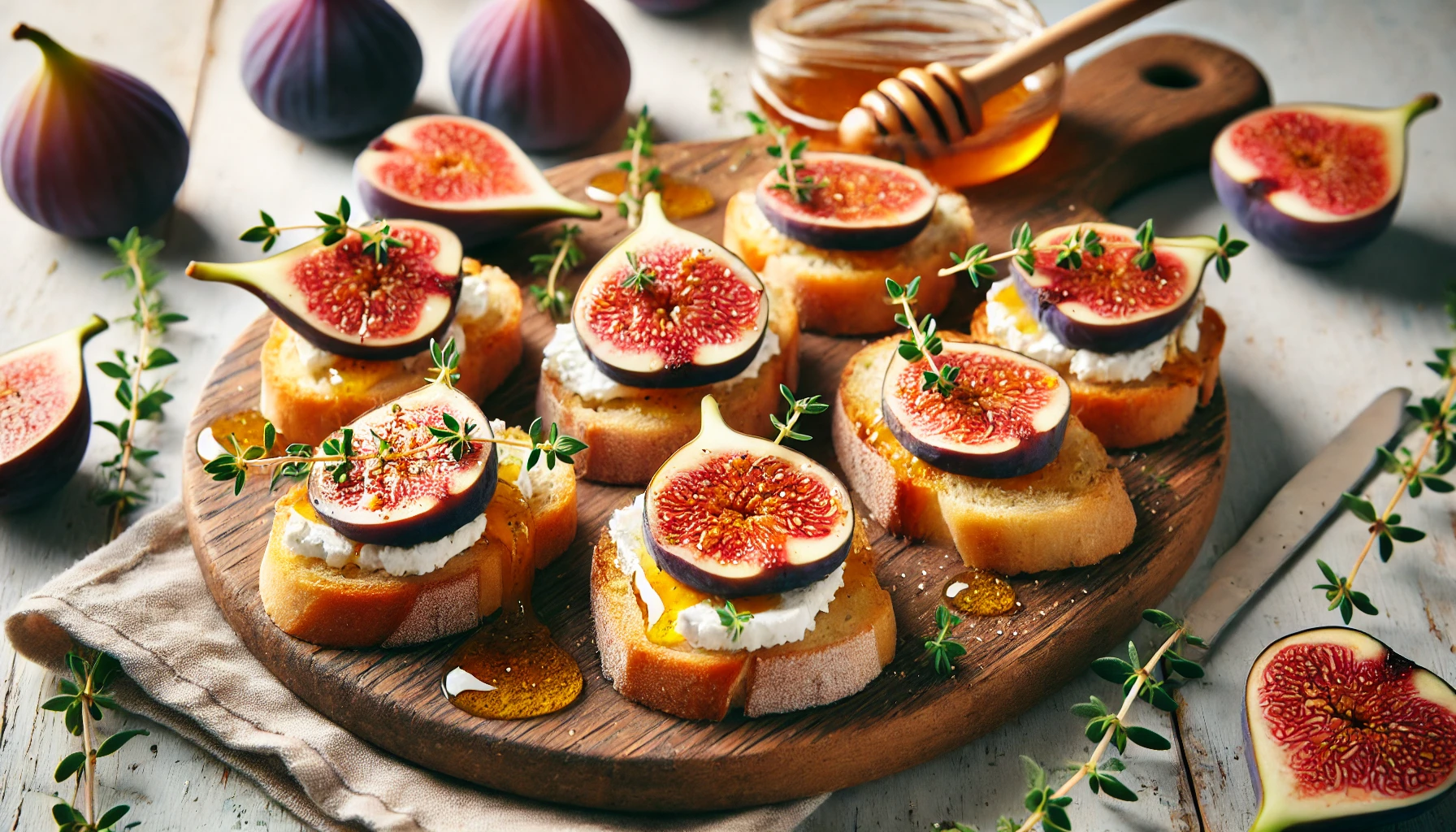 Crostini con Fichi e Formaggio di Capra