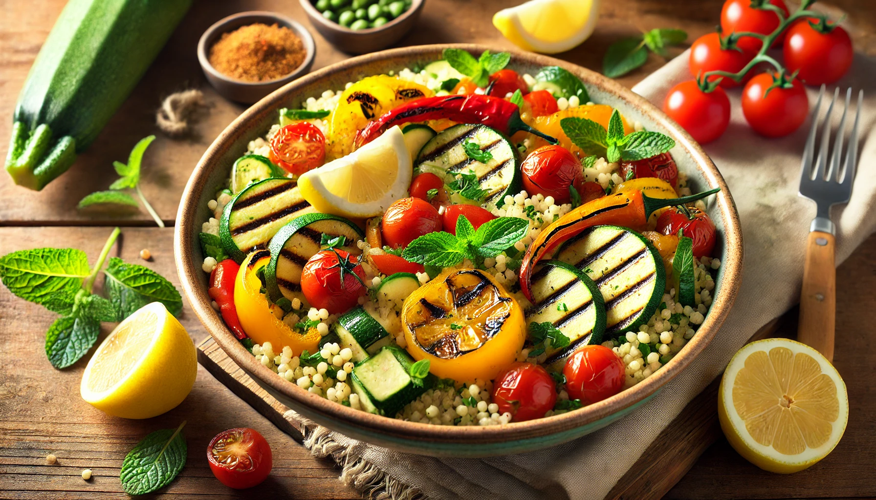 Insalata di Cous Cous con Verdure Grigliate