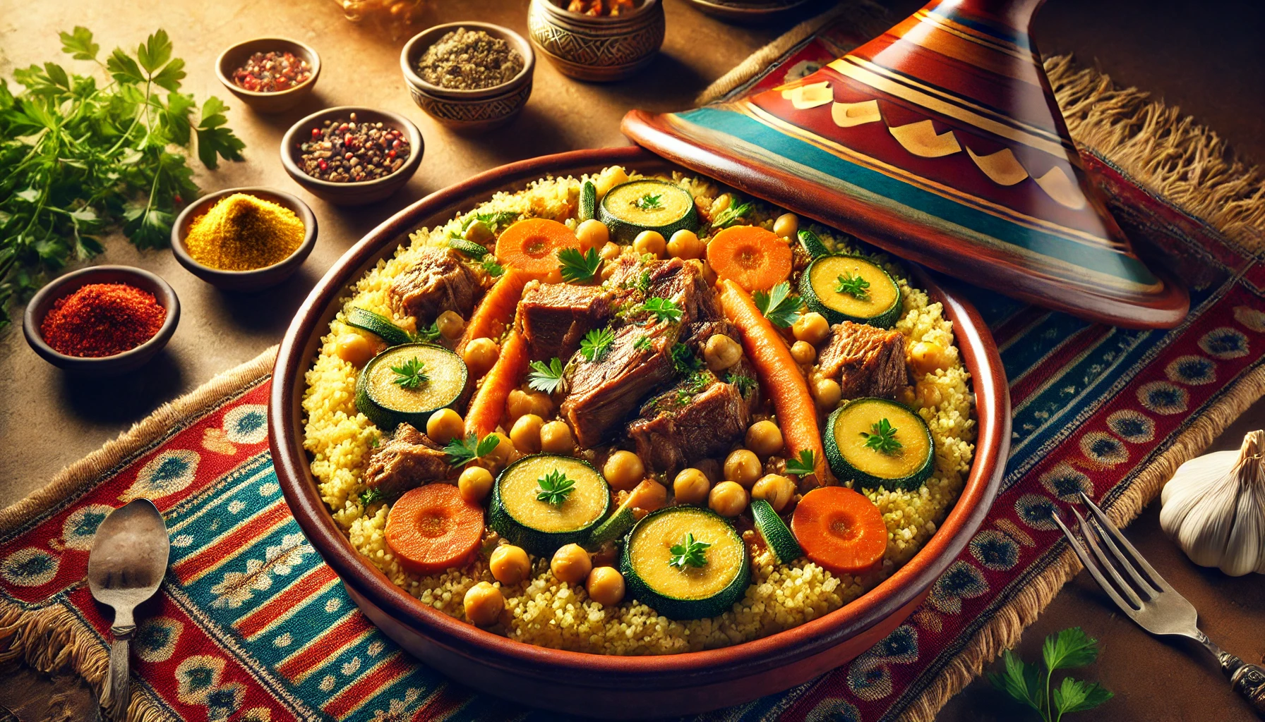 Moroccan Couscous with Lamb and Vegetables