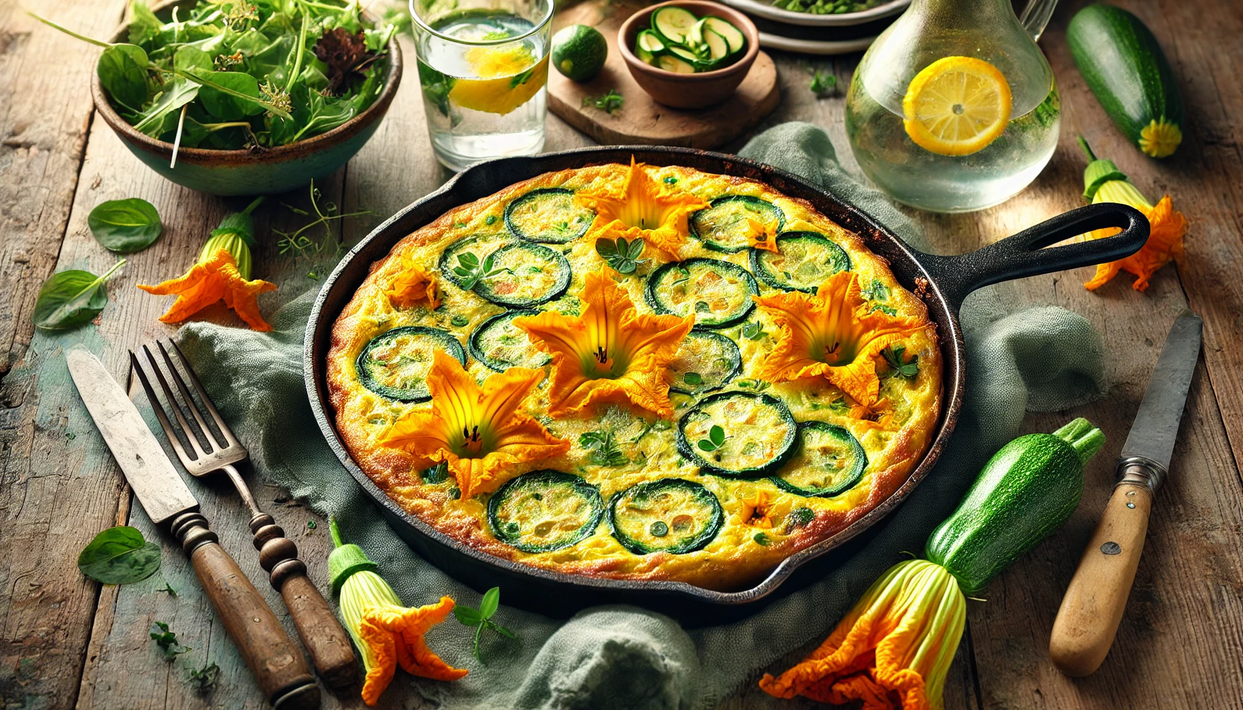 Frittata di Zucchine e Fiori di Zucca