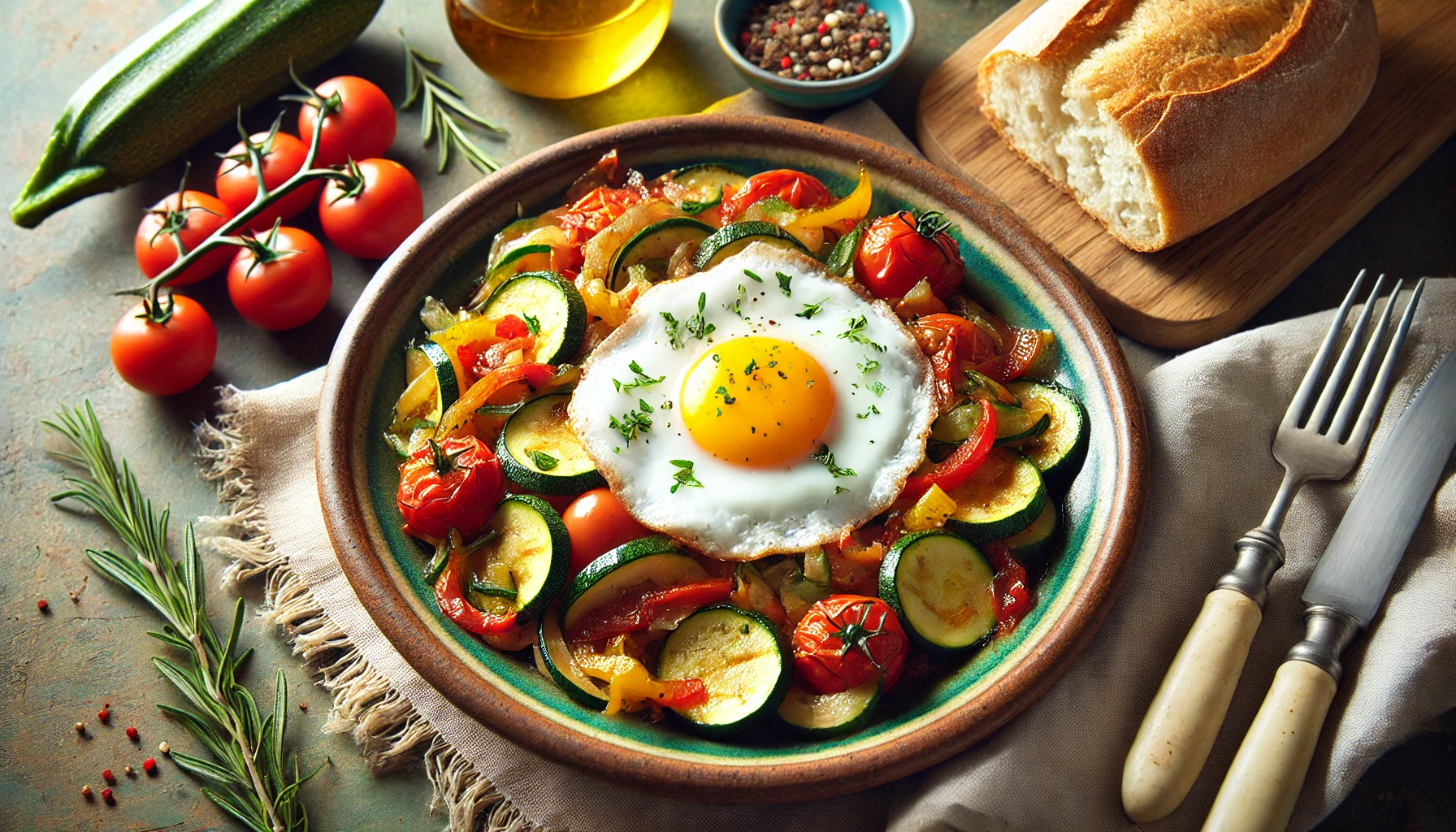 Pisto manchego con huevo