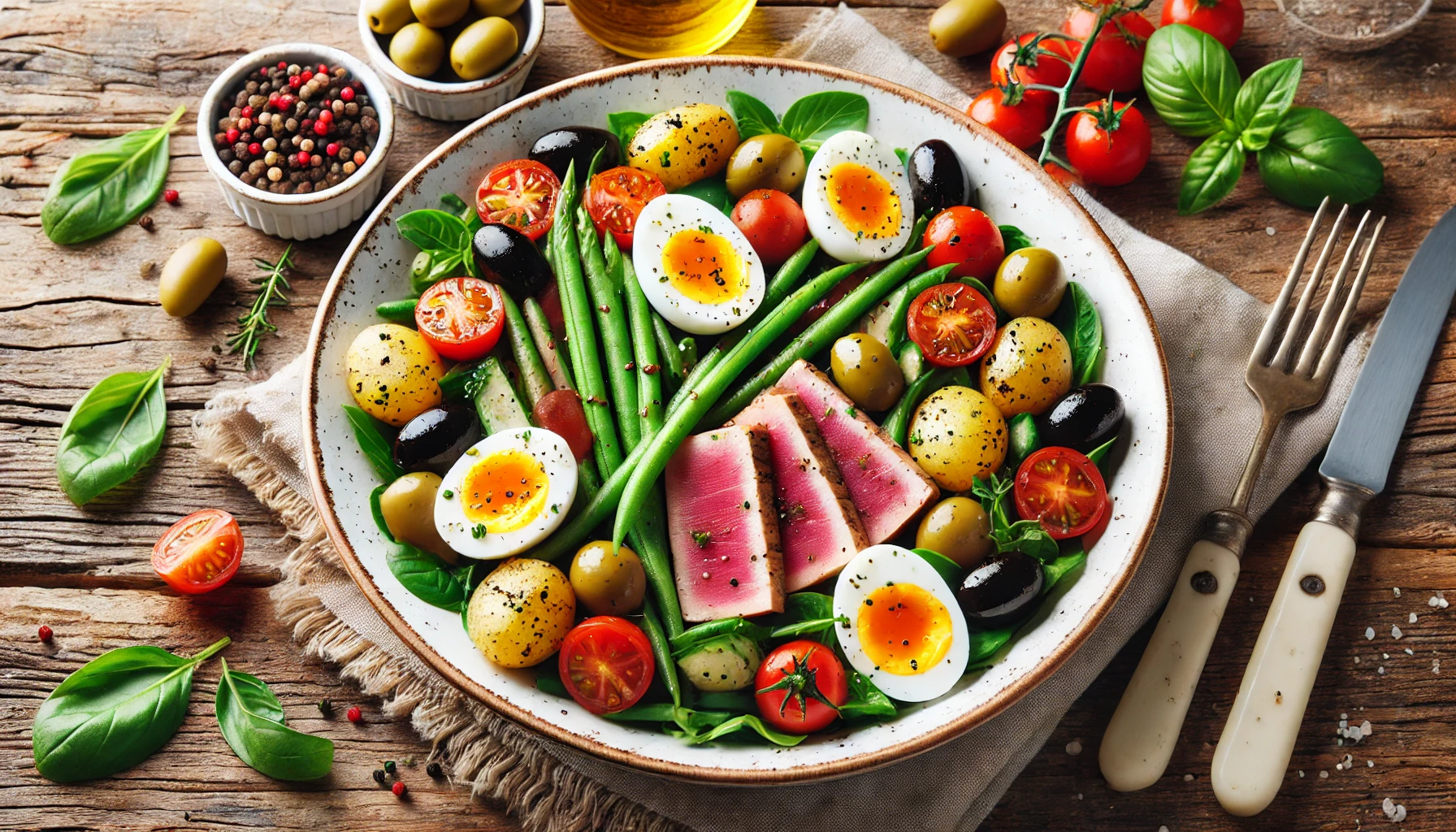 French Niçoise Salad with Seared Tuna
