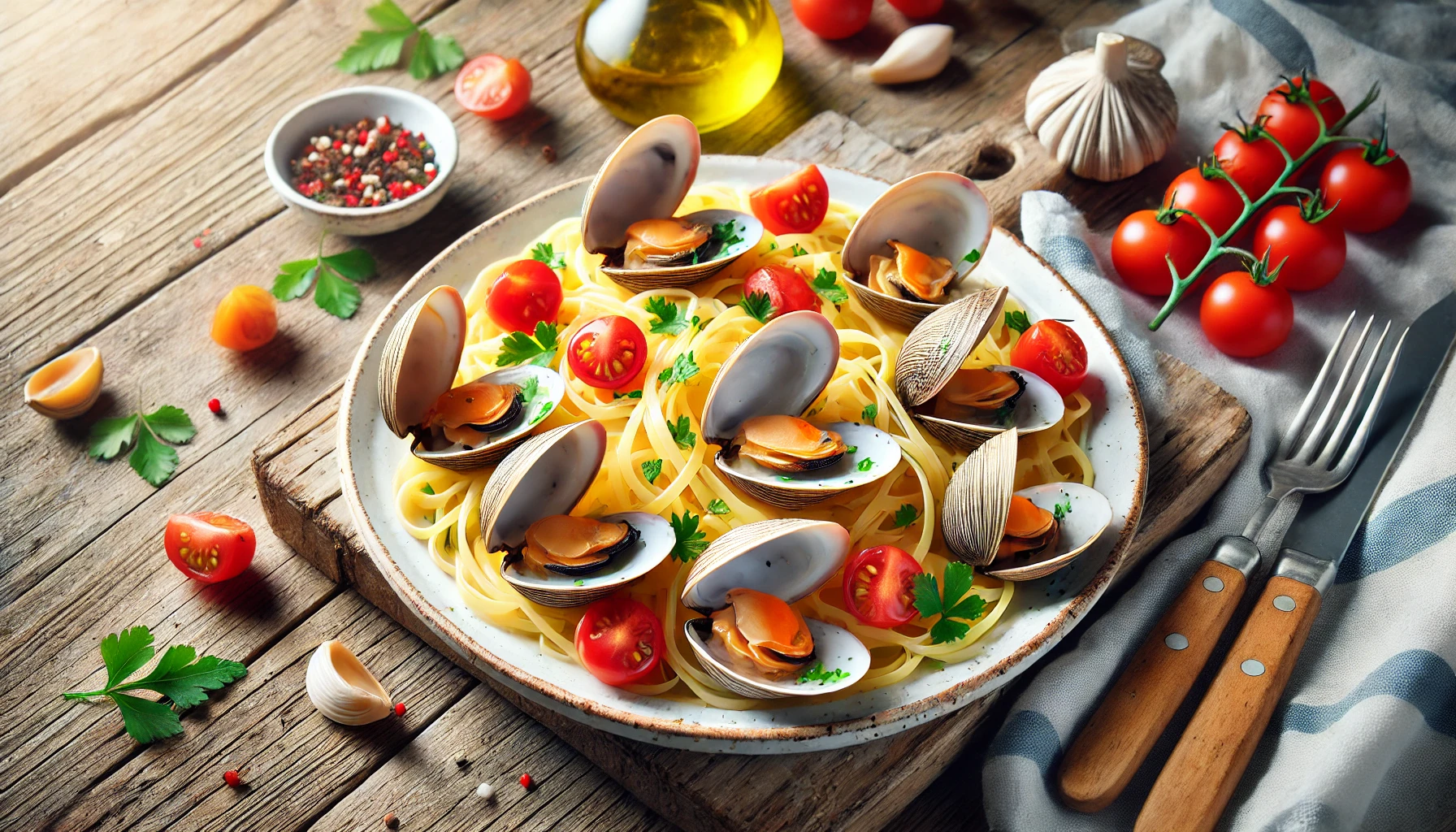 Linguine alle Vongole e Pomodorini