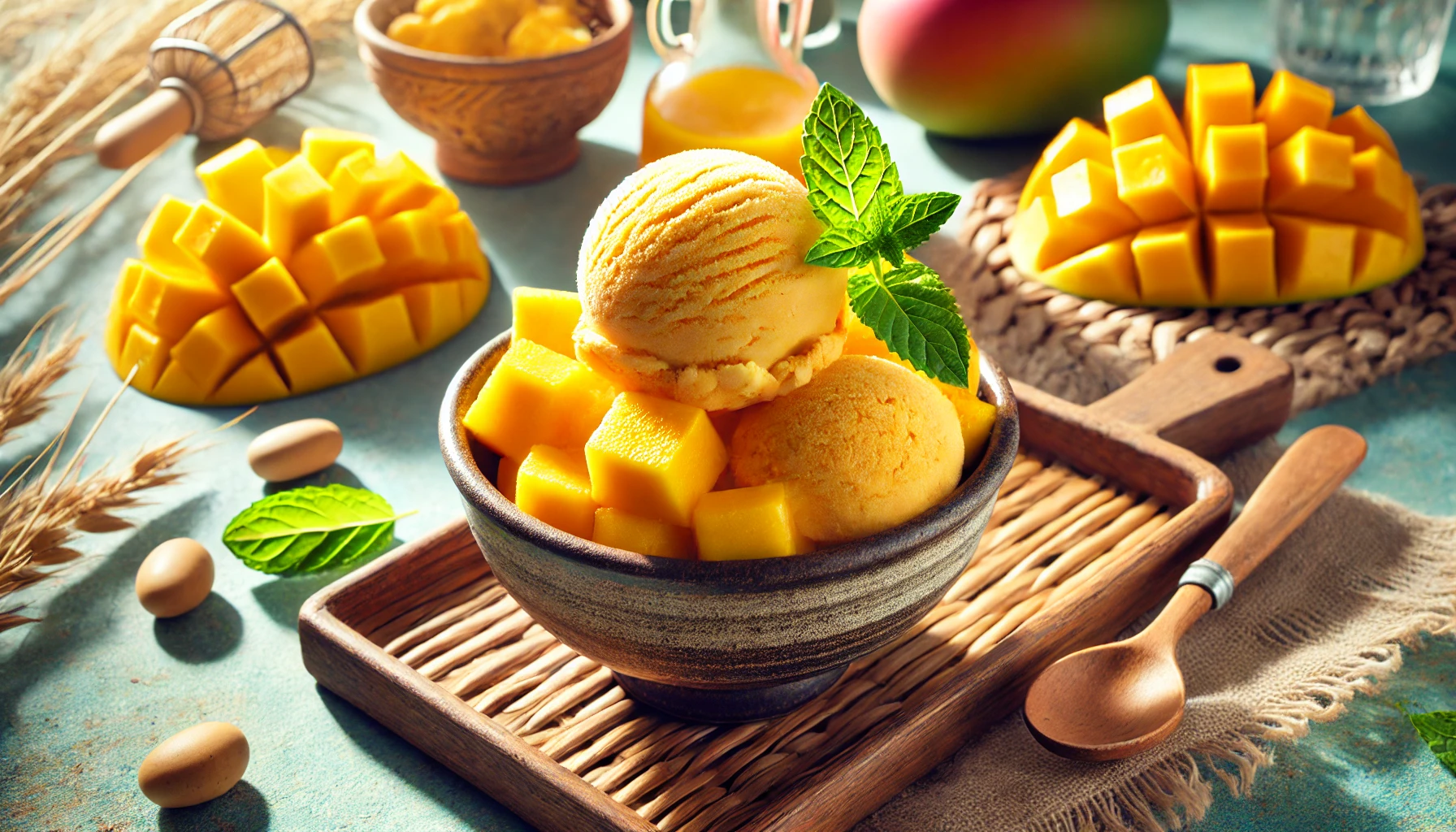 Helado casero de mango