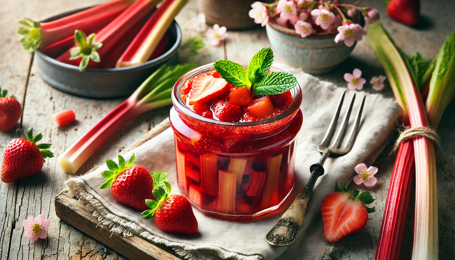 Compota de ruibarbo y fresa