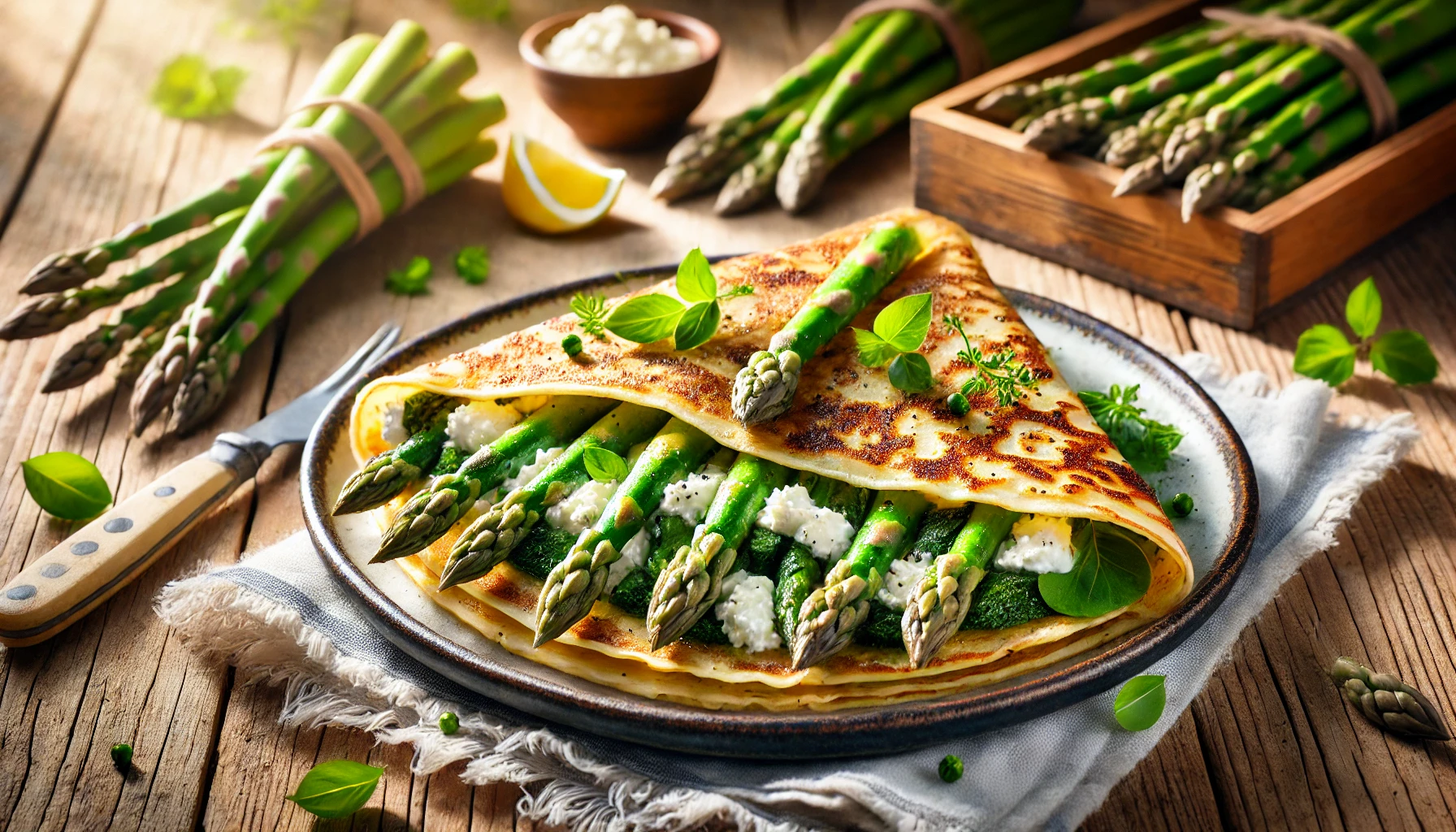 Crepes Salados de Espárragos y Ricotta