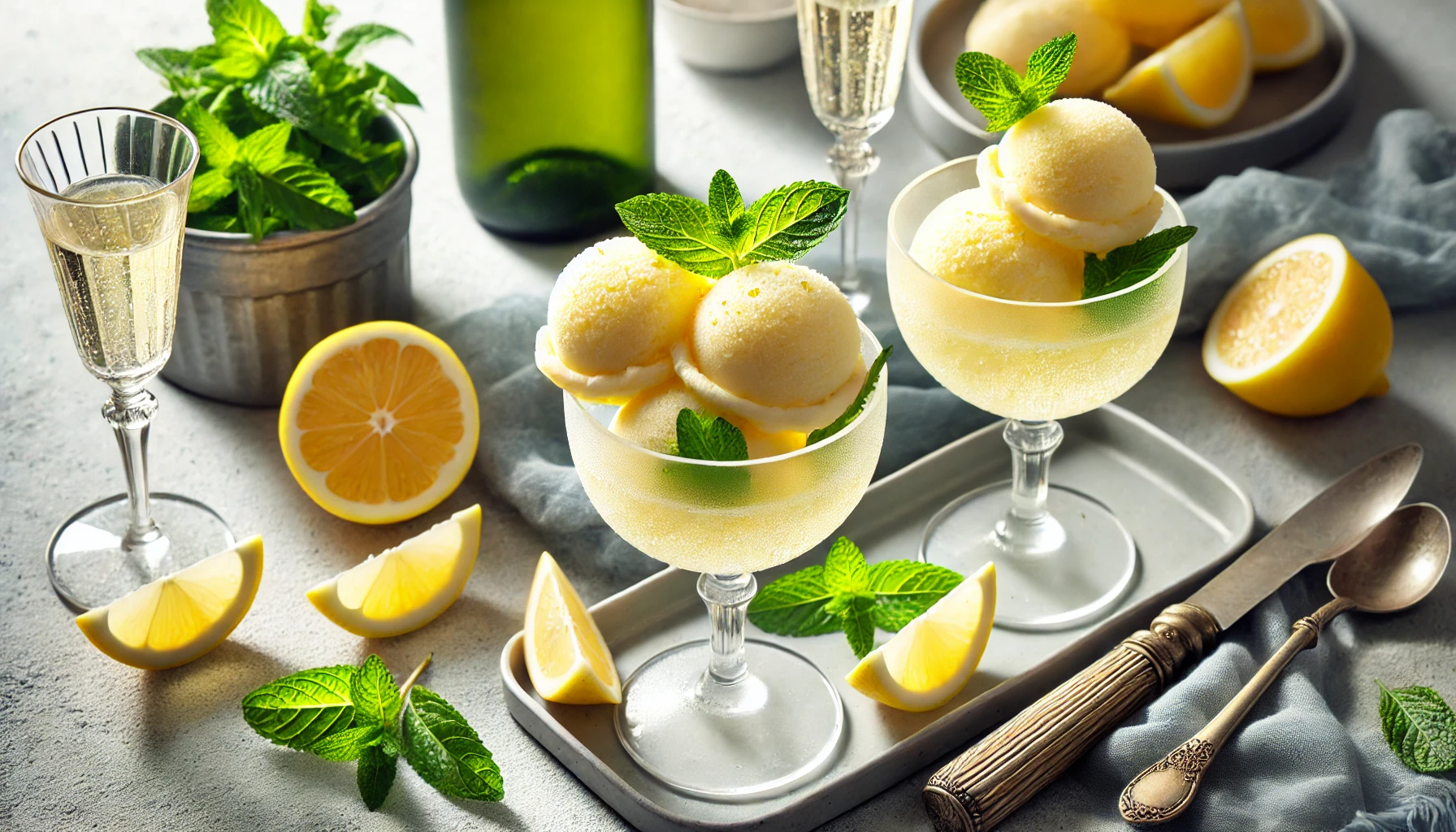 Sorbete de limón al cava
