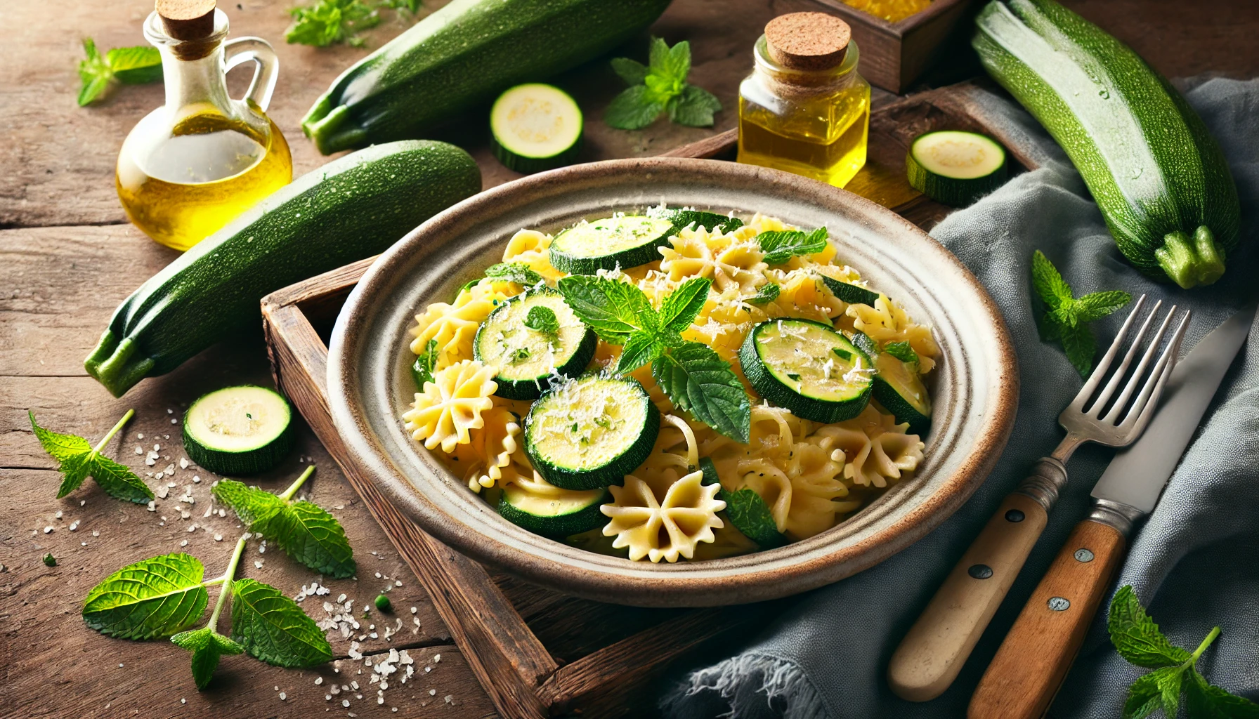 Pasta con Zucchine e Menta
